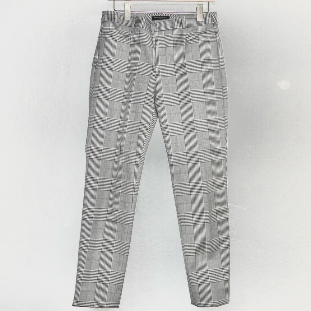 Banana Republic Sloan Plaid Ankle Pants – Size 6, Black & White‎ Check